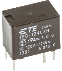 Przekaźnik sygnału, 24V dc, 1 A, DPDT, 1-polowy, montaż PCB, TE Connectivity TSC