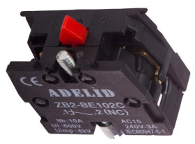 Styk pomocniczy do wyłączników piórkowych 1xNC czerowny AS22-BE102