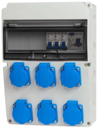 Rozdzielnica stacjonarna 11M 6x230V + zabezpieczenia IP66 RSW006FC003/1F