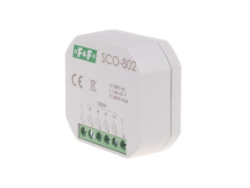 Ściemniacz oświetlenia SCO-802 z pamięcią ustawień natężenia ośw.350W montaż w puszce fi 60 F&F SCO-802 F&F FILIPOWSKI