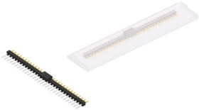 Pin header, 30 pole, pitch 2.54 mm, straight, black, SL12SMD03130SBSM