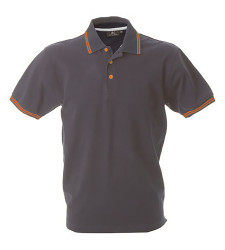 STOCCARDA GREY/ORANGE POLO M/CORTA
