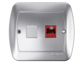 Simon Akord Gniazdo komputerowe pojedyncze RJ45 5e aluminium metalizowane AF51/26