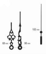 UM211.00SET1B Komplet wskazówek ażurowych: godzinowa 68mm, minutowa 98mm, sekundowa 100mm - ozdobne czarne (do modułu WiFi)