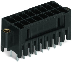 Pin header, 32 pole, pitch 3.5 mm, straight, black, 713-1476/107-000