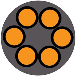 Przewód zasilający 6 Core Polichlorek winylu PVC Sheath Szary 11 → 13mm od , 300 V, 500 V