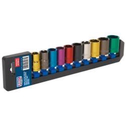 Sealey AK288 Multi-coloured Socket Set 10pc 1/2&quot;sq Drive Metric