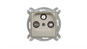 Icon Mechanizm Gniazda Abonenckiego 2 Wyjścia Sat + Tv Taupe 60Igsn