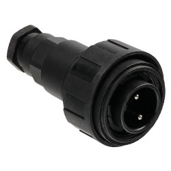 Bulgin PX0736/P Flex Cable Plug with Lock Nut 2P 277V 12A Screw IP68