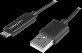 USBAUBL1M Sync and charging cable, USB-A &gt; Micro USB, LED, 1 m