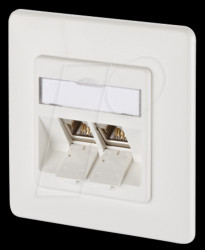 1309121002-E E-DAT modul 2 port UP Cat.6A pure white RAL9010