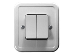 PI Wyłącznik podwójny świecznikowy biały ŁW-2P/00 OSPEL