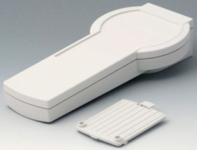 ABS handheld enclosure, (L x W x H) 200 x 94 x 39.5 mm, gray white (RAL 9002), IP65, A9076107
