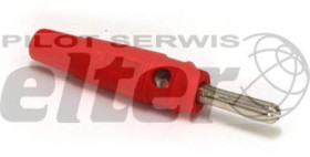 Wtyk bananowy NRC czerwony gumowy