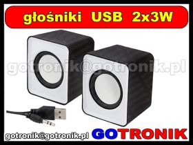 Mini głośniki stereo 3W / aktywne / zasilanie USB