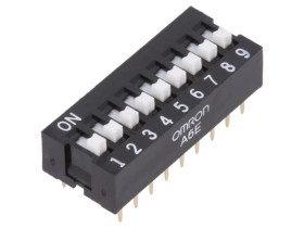 Przełącznik DIP-SWITCH Ilość sekcji 9 ON-OFF 0,025A/24VDC A6E-9104-N