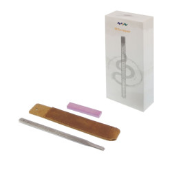 MiniWare MScraper - Skrobak ze stali w skórzanym pokrowcu