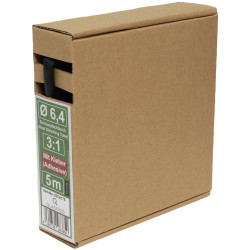 Quadrios 23CA176 Heatshrink Adhesive Black 6.4mm 5m 3:1 Waterproof PE