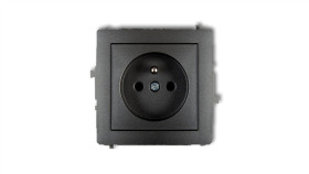 Deco Gniazdo Pojedyncze Z/U 2P+Z Grafitowy 11Dgp-1Zp