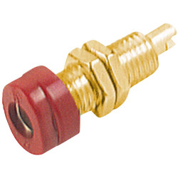 SKS Hirschmann 930 175-701 4mm BUG 10 Au Gold Plated Panel Socket 16A Red