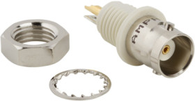 BNC panel socket 50 Ω, solder connection, straight, 031-10-RFXG1