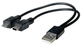 Adapter komputerowy USB A / mini USB / mikro USB