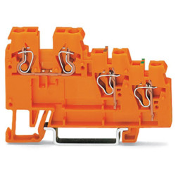 WAGO 270-586 Cct. 2 Actuator 3-Cndtr. Supply Terminal Block Orange AWG28-12
