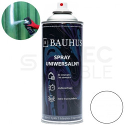 Farba uniwersalna w sprayu biały połysk 400ml BAUHUS