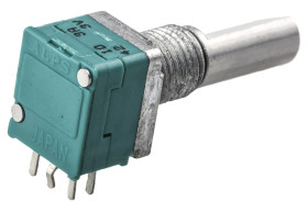 Potencjometr 10kΩ typ Obrotowy Alps Alpine średnica wału 6 mm 0.05W długość wału 20mm Otwór przezierny