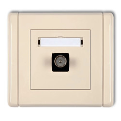 FLEXI Gniazdo antenowe pojedyncze TV beżowy 1FGTV-1