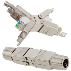 Łącznik beznarzędziowy kabla LAN kat.6A ekranowany STP PoE+ WireArte