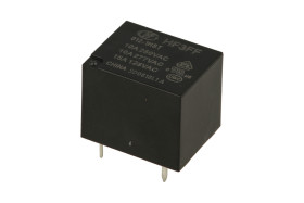 Przekaźnik; elektromagnetyczny miniaturowy; HF3FF-012-1HST (JQC); 12V; DC; 1 styk zwierny; 10A; 277V AC; 10A; 28V DC; do druku (