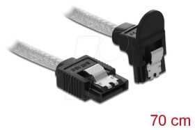 85347 SATA 6 Gb/s Cable straight to downwards angled 70 cm transparent
