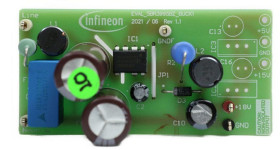 Płyta ewaluacyjna przetwornicy typu buck Infineon Przetwornica obniżająca napięcie Zestaw uruchomieniowy Zasilacze