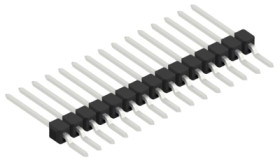 Pin header, 15 pole, pitch 2.54 mm, straight, black, 10050747