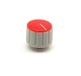 Gałka do potencjometru na oś 6mm - 18x13mm - szara, czerwony znacznik - GS18