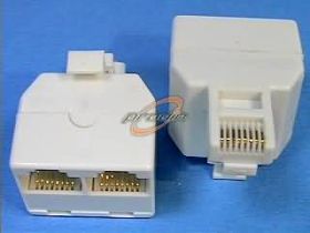 TELEFONICZNY ROZGAŁĘŹNIK WTYK/2xGNIAZDO 8P8C