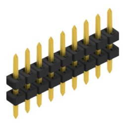 Pin header, 9 pole, pitch 2 mm, straight, black, 10062852