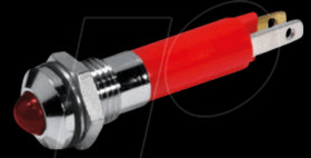 19040253 LED signal light, 5 mm, red, 12 V, outdoor reflector, Ø8 mm, 80