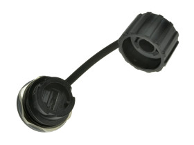 Gniazdo; USB A; 17-200161; 4 tory; na panel; przykręcane; proste; czarny; bagnetowe; wtykany; złocone; 100V; 1,5A; IP67; PBT; Co