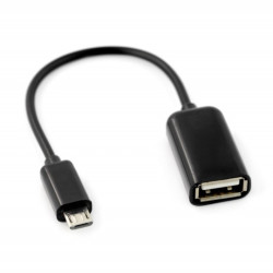 Przewód OTG Host USB - microUSB - czarny - 12cm