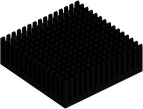 IC heatsink, (L x W x H) 50.8 x 50.8 x 16.51 mm, 7.6 to 2 K/W, black anodized, 10037109