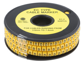 Oznaczniki kabli Wsuwany RS PRO zakres 3.6 → 7.4mm ilość 500
