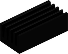 IC heatsink, (L x W x H) 17 x 8 x 6 mm, 42 K/W, black anodized, 10037161