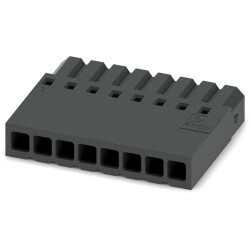 Socket header, 8 pole, pitch 2.5 mm, straight, black, 1269215