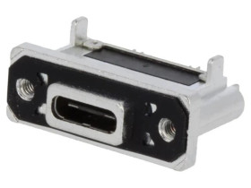 Gniazdo USB C THT -PIN 24 proste IP67 złocony 5A UNC 2-56 MUSBR-M5C1-30