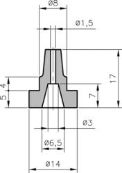 Grommet, cable Ø 1.5 to 6.5 mm, PCR, black, 02570033010