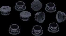 Lock cap, M20, Ø 24 mm, (L) 10 mm, black, AC3016