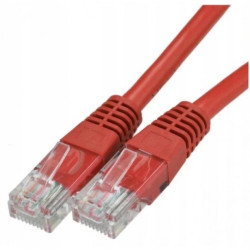 Patchcord UTP kat.5e kabel sieciowy LAN 2x RJ45 linka czerwony 10m
