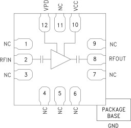 HBT Gain Block MMIC Amplifier, 4 - 10 GHz